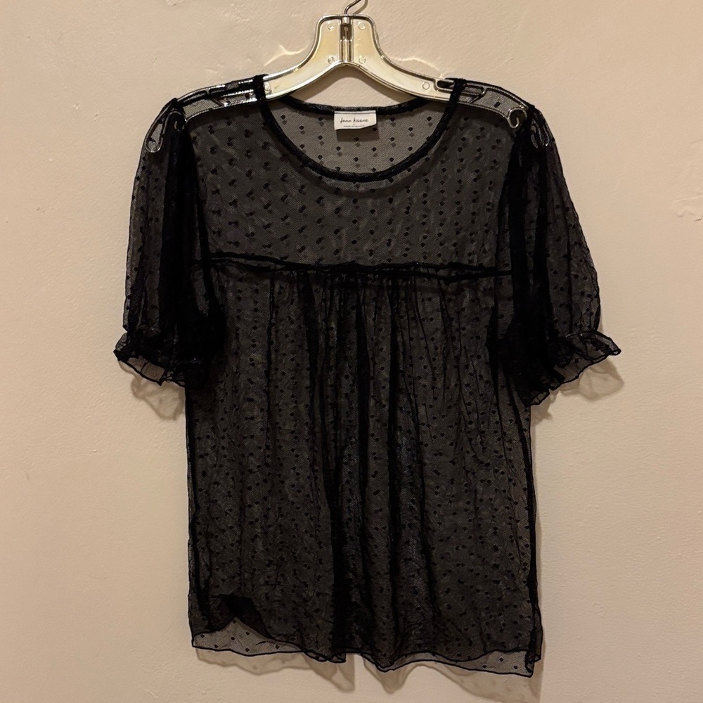 Free Kisses Black Sheer Blouse